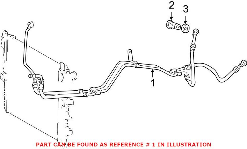 Mercedes Auto Trans Oil Cooler Hose 1635010624