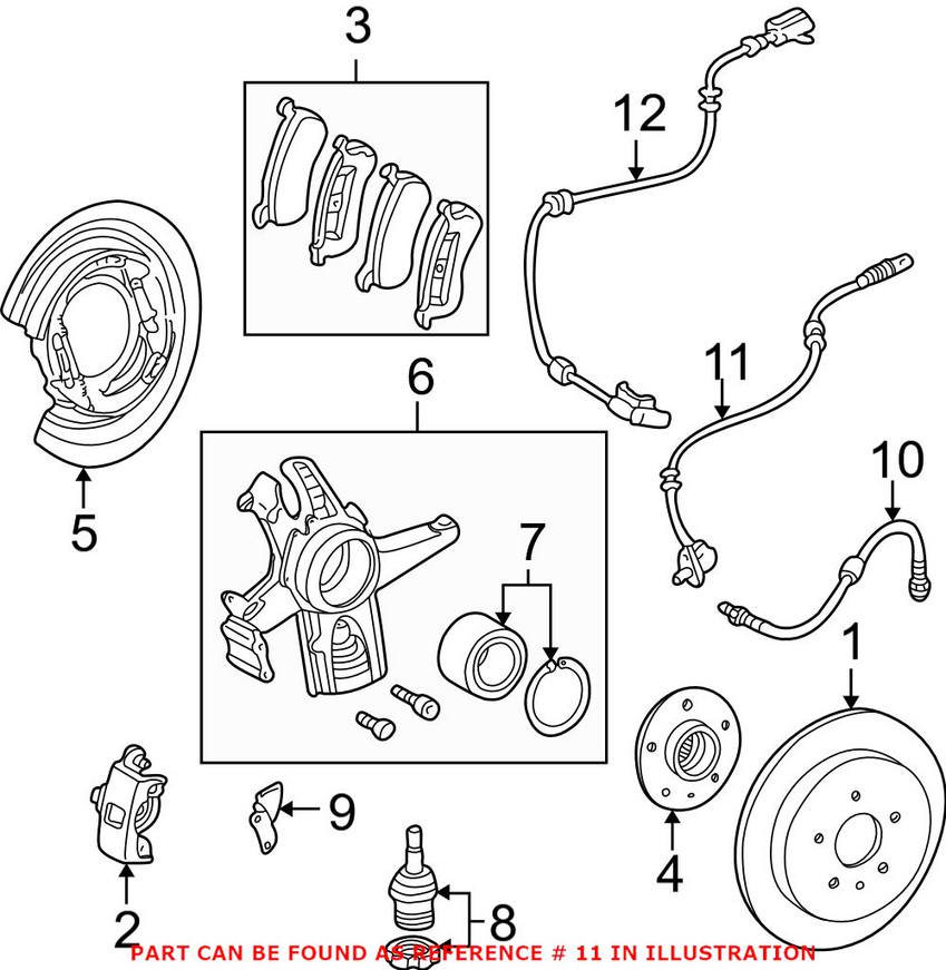 Mercedes ABS Wheel Speed Sensor - Rear Driver Side 1635401017