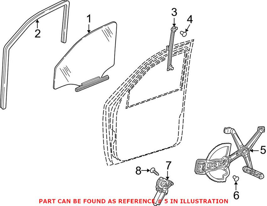 Mercedes Window Regulator - Front Driver Side 1637201146