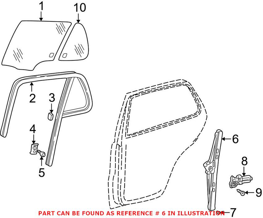 Mercedes Window Regulator - Rear Driver Side 1637300946