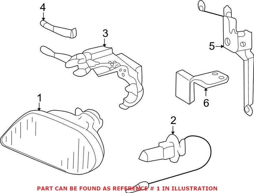 Mercedes Foglight Assembly - Driver Side (Oval) 1638200328