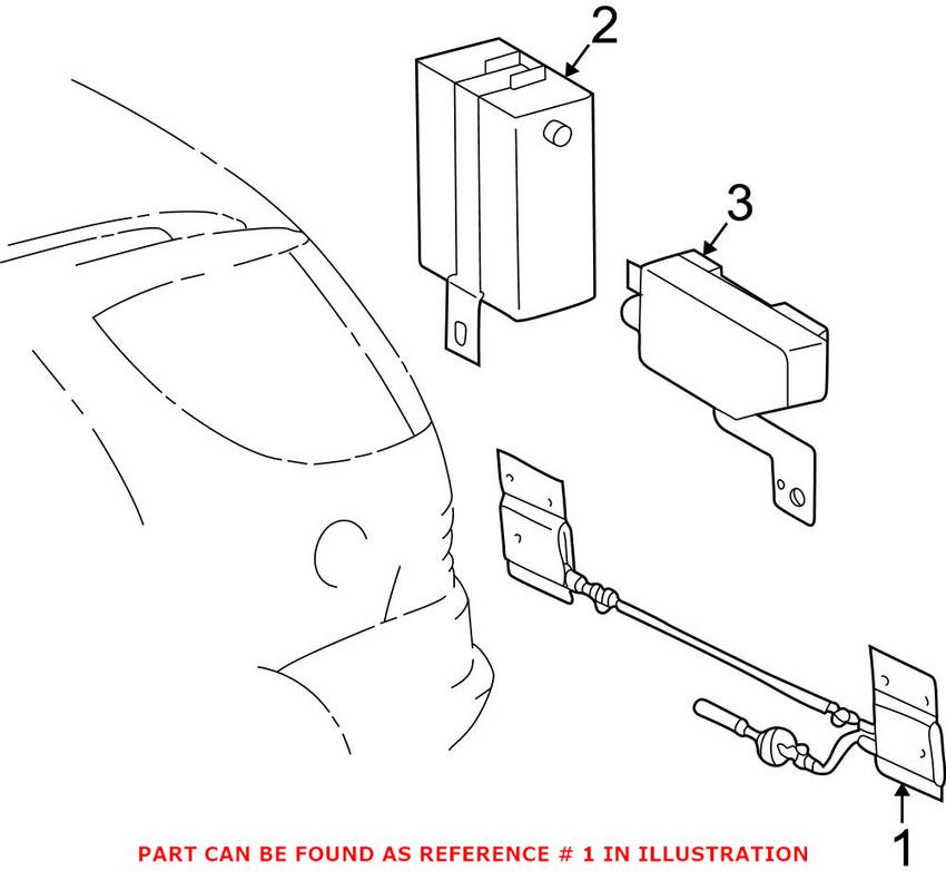 Mercedes Antenna - Rear (Bumper) 1638201775