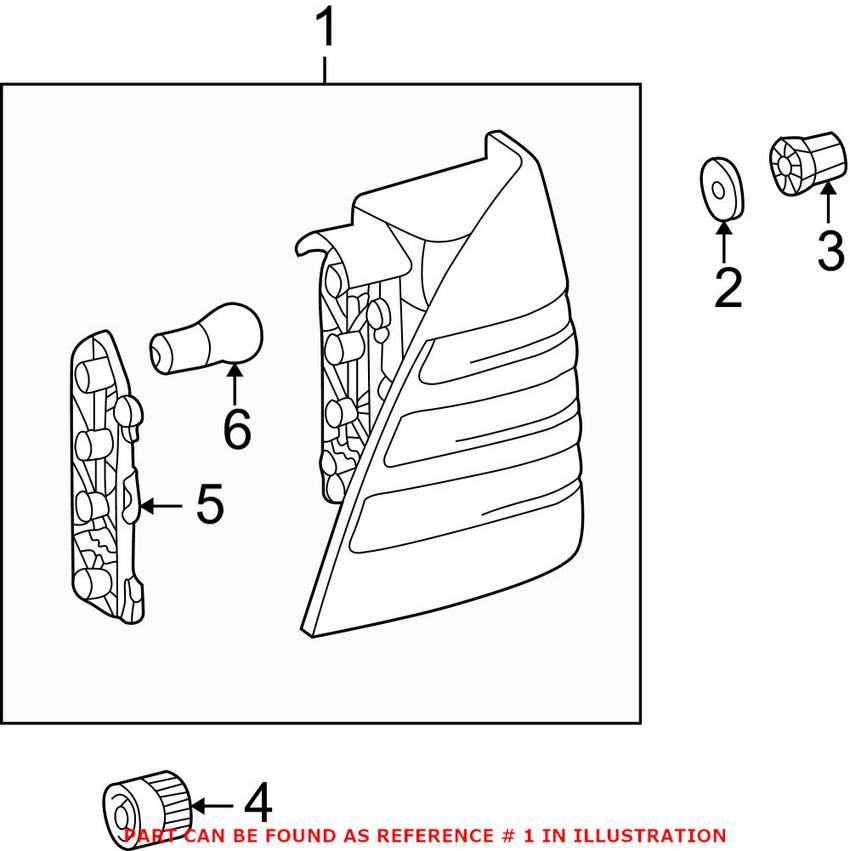 Mercedes Tail Light Assembly - Passenger Side 1638202464