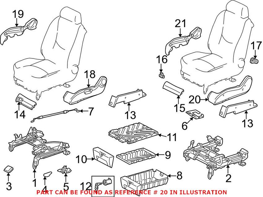 Mercedes Seat Side Cover - Driver Side (Black) 16391951207211