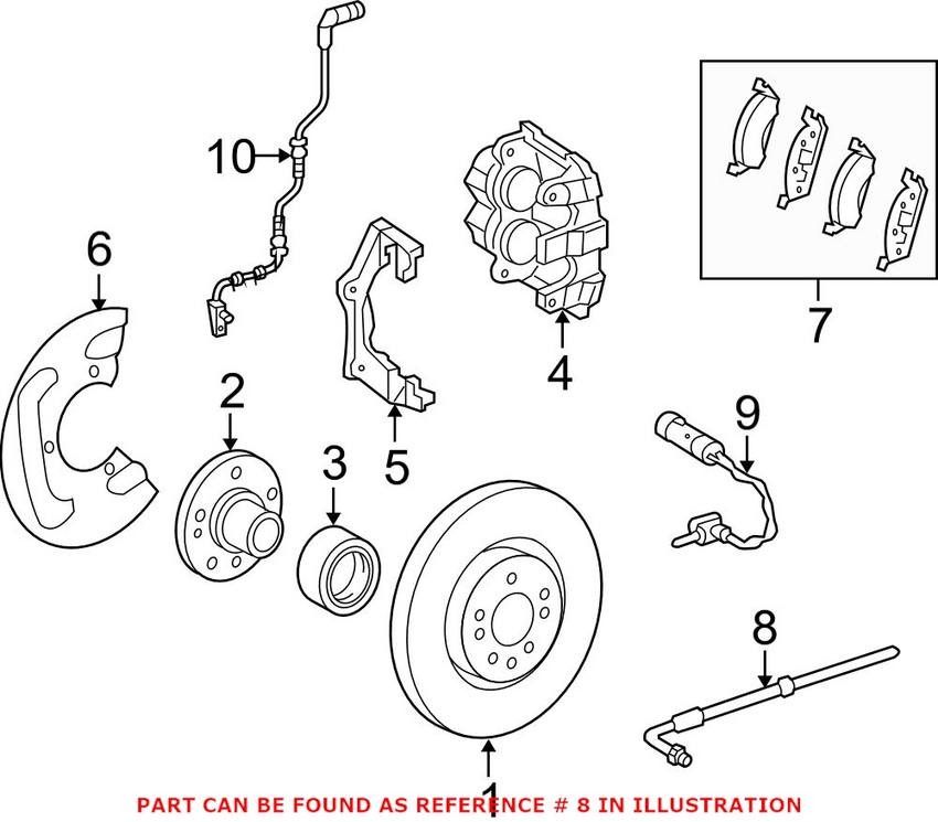 Mercedes Brake Hose - Front 164420044864