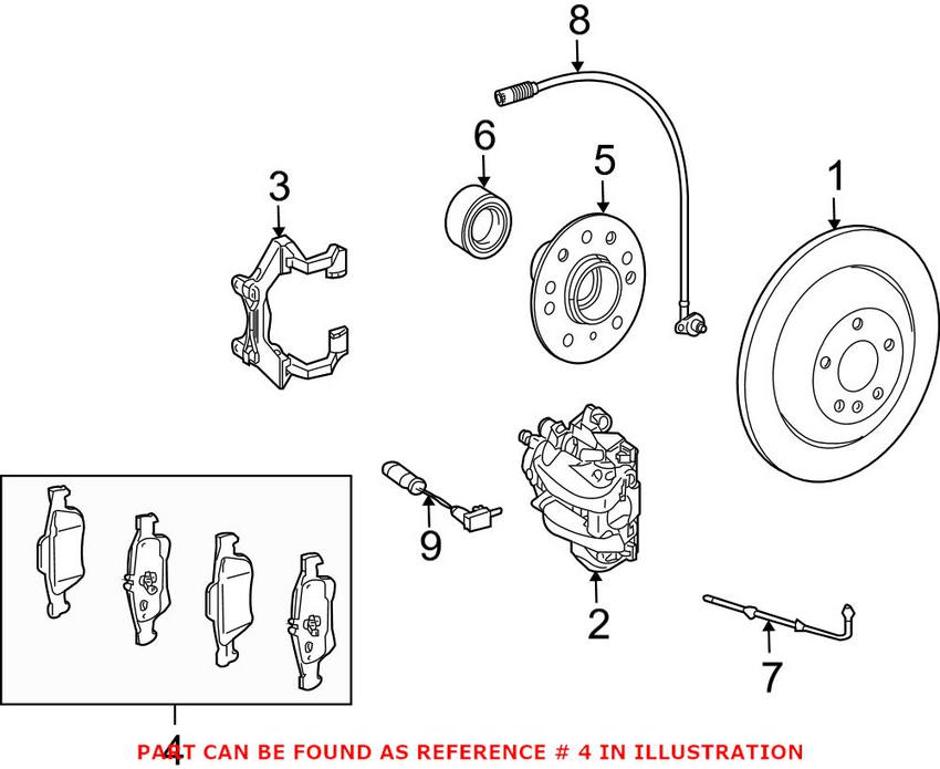 Mercedes Disc Brake Pad Set - Rear 1644202420