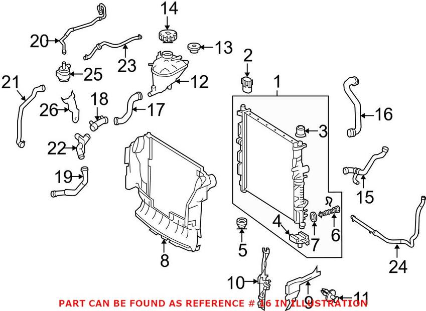 Mercedes Engine Coolant Hose - Upper 1645010682