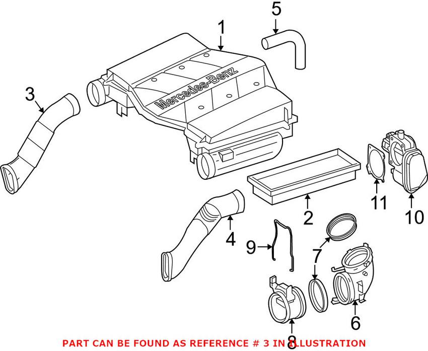 Mercedes Air Intake Hose - Passenger Side 1645051461