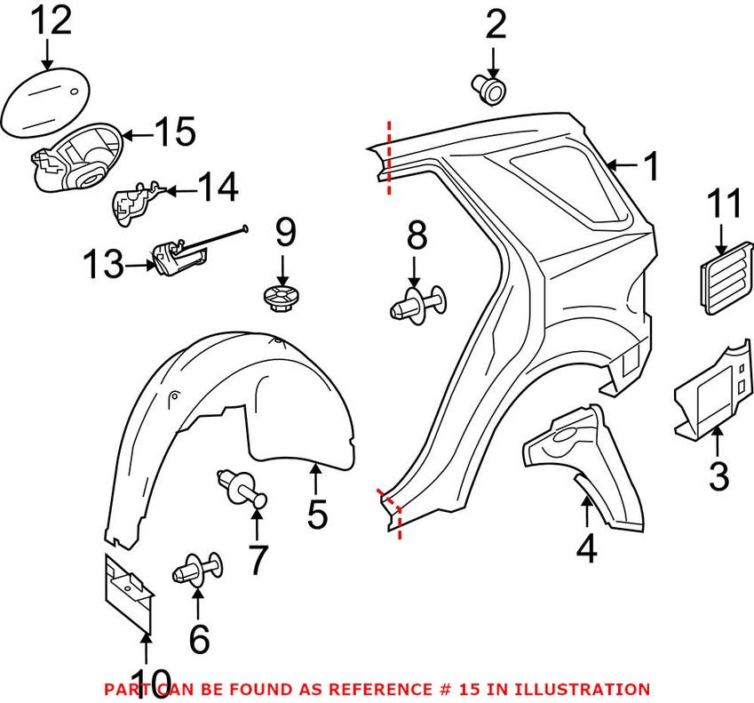 Mercedes Fuel Filler Housing - Rear 1646300767