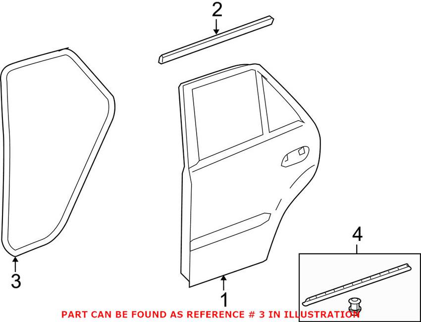 Mercedes Door Seal - Rear 1647370287