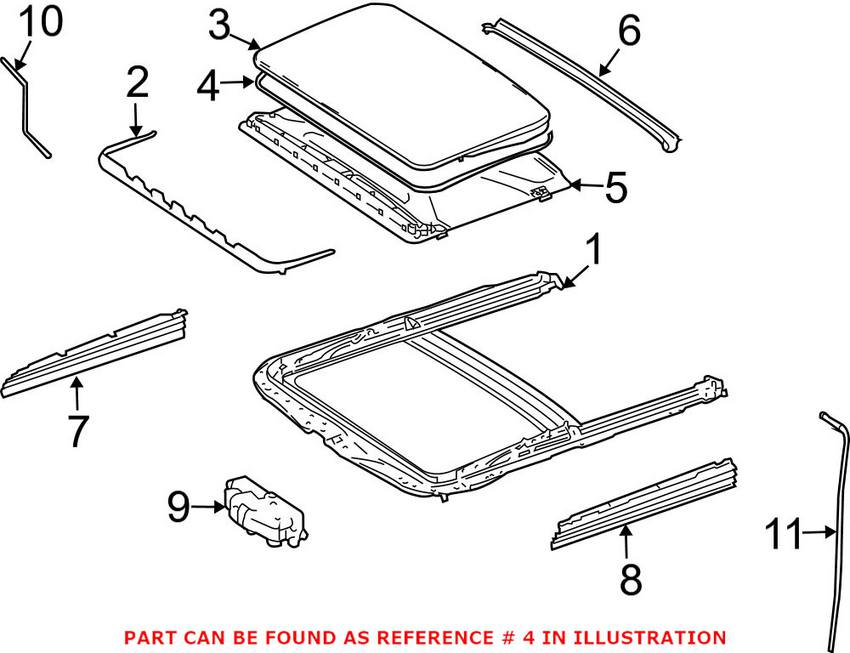 Mercedes Sunroof Seal 1647800398