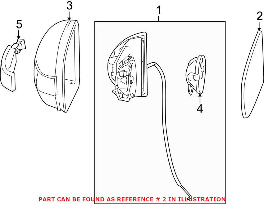 Mercedes Side Mirror Glass - Passenger Side 1648100819