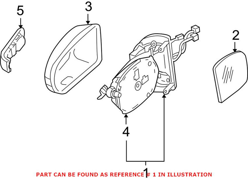 Mercedes Side Mirror Assembly - Driver Side 1648103593