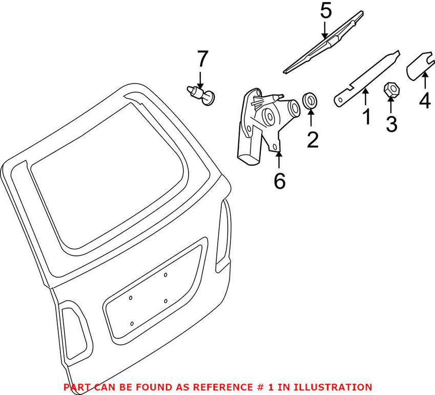 Mercedes Windshield Wiper Arm - Rear 1648200744