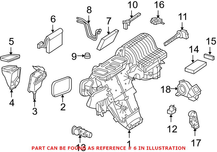 Mercedes A/C Evaporator Core 1648300158