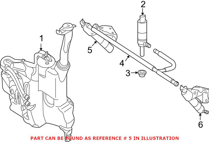 Mercedes Headlight Washer Cylinder - Passenger Side (Telescopic) 1648600847