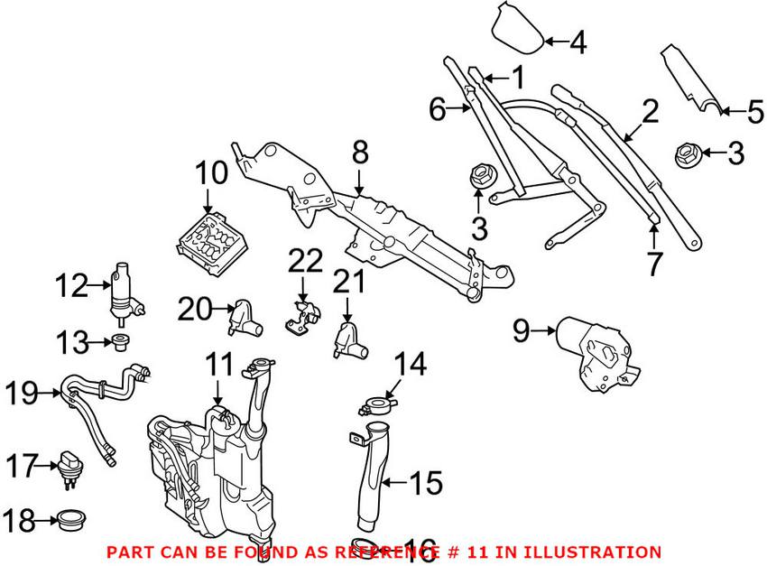 Mercedes Windshield Washer Fluid Reservoir 1648600960