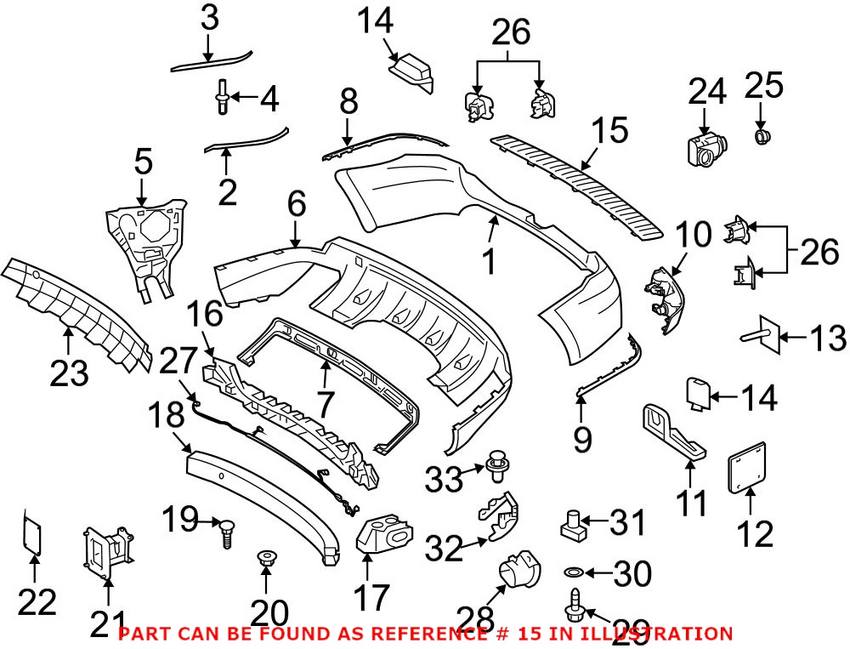 Mercedes Bumper Guard Plate - Rear Upper 1648840090