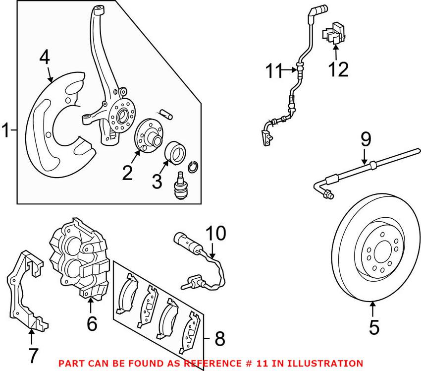 Mercedes ABS Wheel Speed Sensor - Front 1649058200