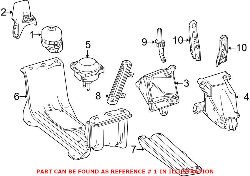 Mercedes Engine Mount - Passenger Side 1662405917