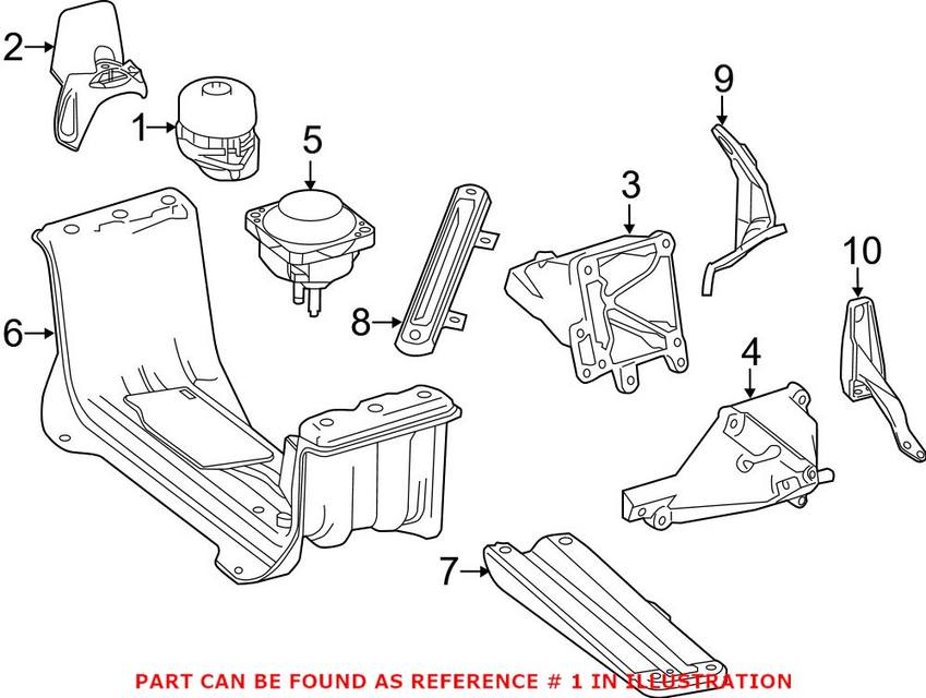 Mercedes Engine Mount - Driver Side 1662406017