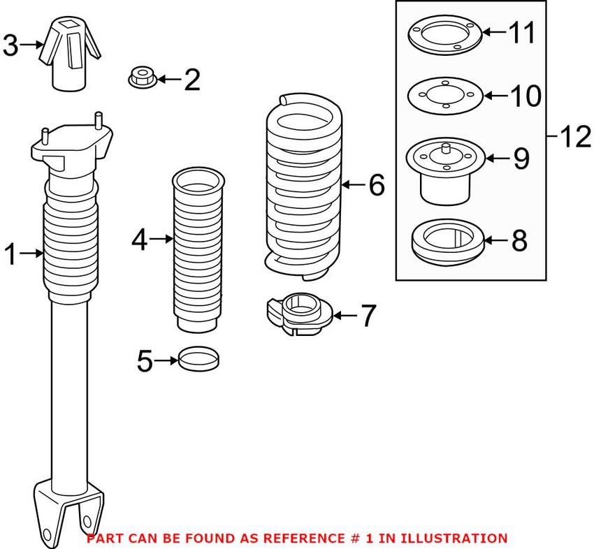 Mercedes Shock Absorber - Rear 1663201130