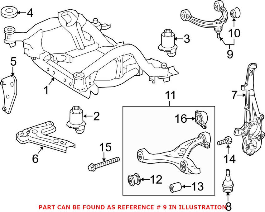 Mercedes Control Arm - Front Driver Side Upper 1663301707