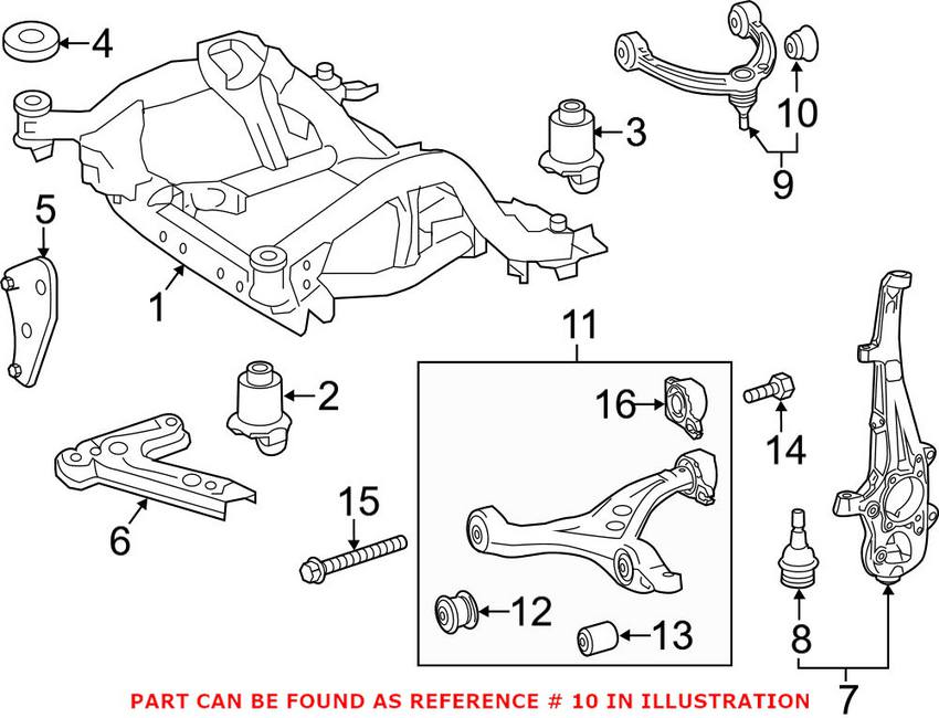 Mercedes Suspension Control Arm Bushing - Front Upper 1663330000