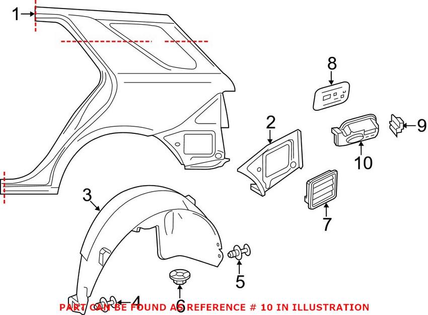 Mercedes Fuel Filler Housing - Rear 1666300067