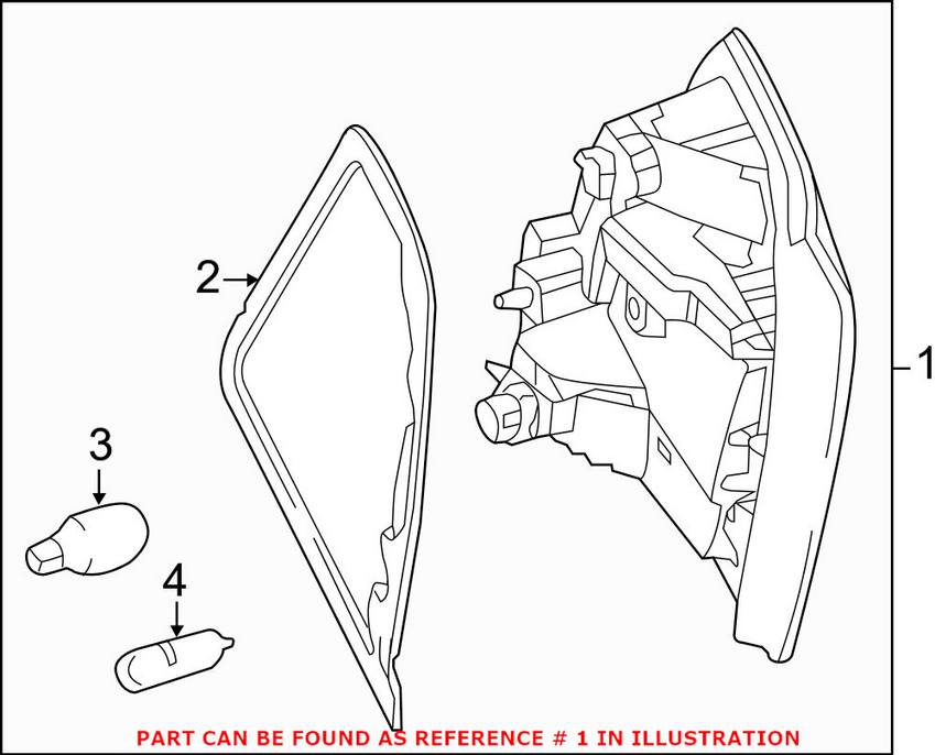 Tail Light Assembly - Passenger Side Inner