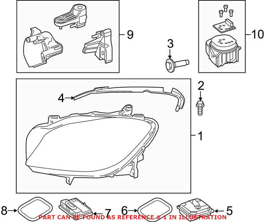 Mercedes Headlight Assembly - Driver Left 1668202700