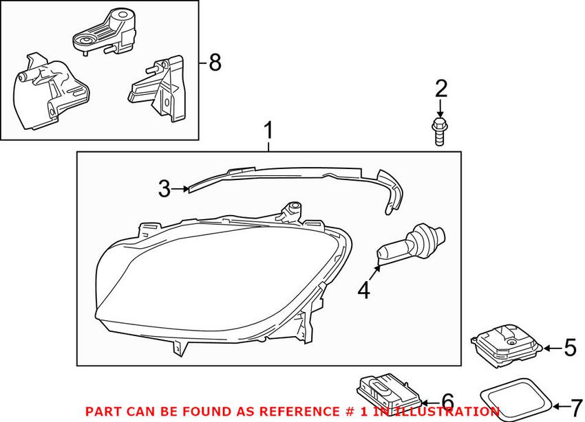 Mercedes Headlight Assembly - Passenger Side (Xenon) (Adaptive) 1668205861