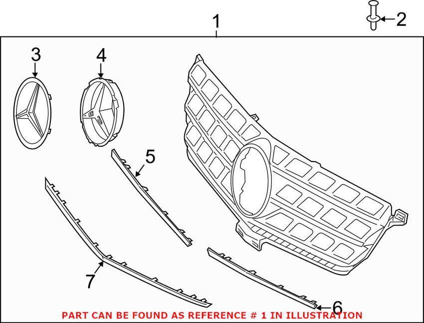 Grille - Front (Without Radar Cruise)