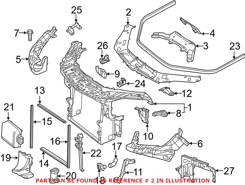 Mercedes Radiator Support Air Duct 1668842922