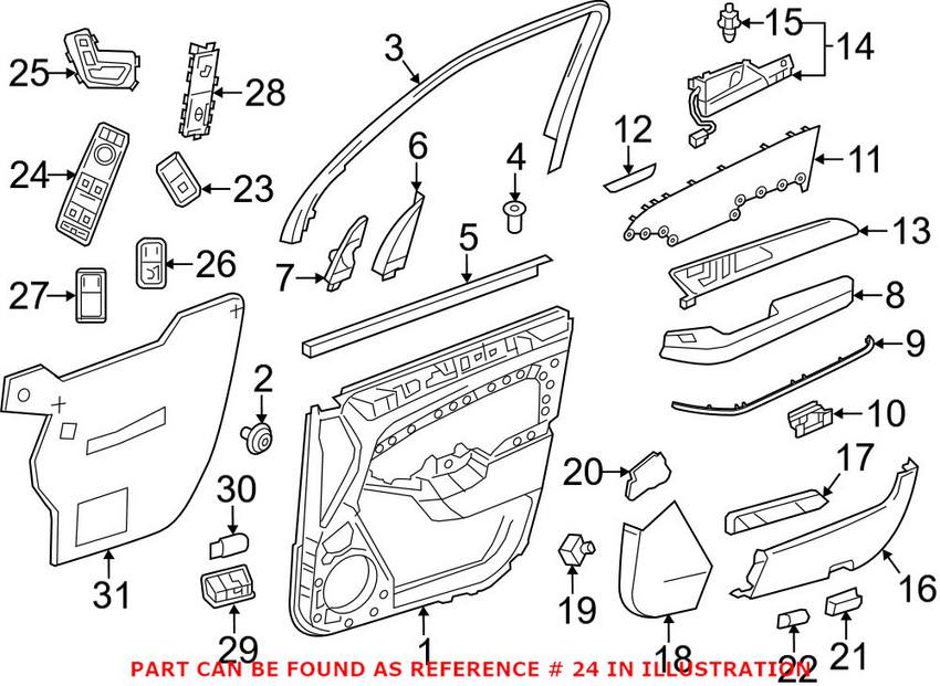 Mercedes Window Switchpack - Front Driver Side (Black) 16690543009107