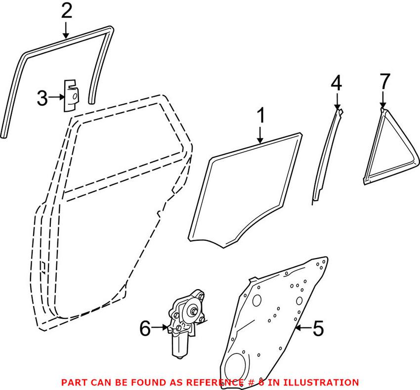 Mercedes Power Window Motor - Rear Passenger Right 1669060601