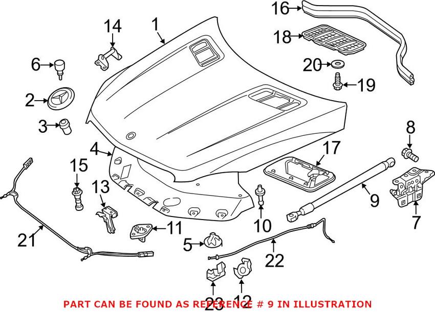 Mercedes Hood Lift Support 1669802464