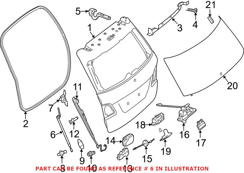 Mercedes Hatch Lift Support 1669803664