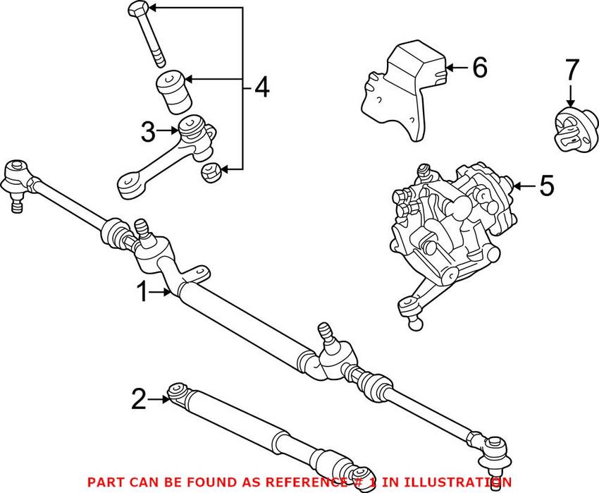 Mercedes Drag Link - Center (w/ Tie Rods) 1704630115