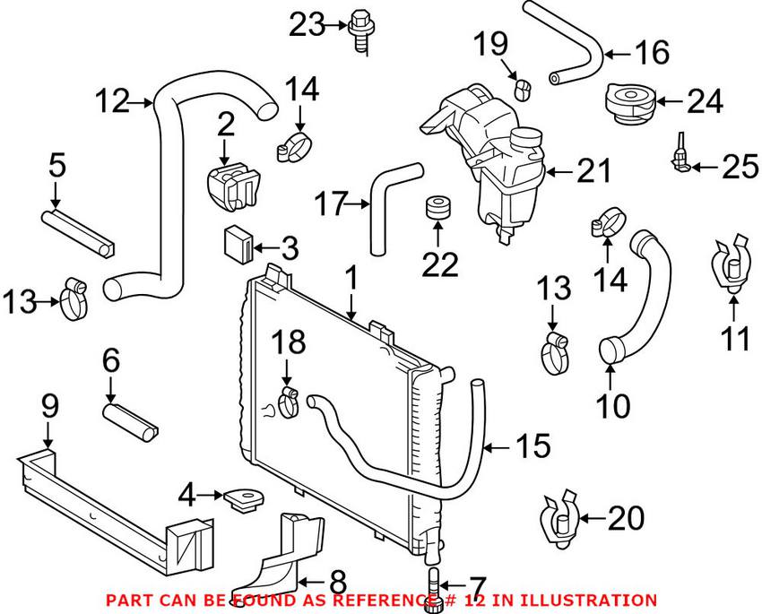 Mercedes Engine Coolant Hose 1705011182