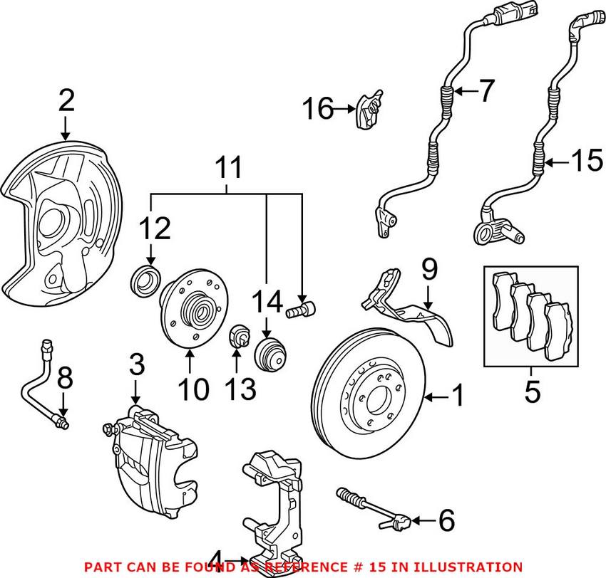 Mercedes ABS Wheel Speed Sensor - Front Passenger Side 1705400917