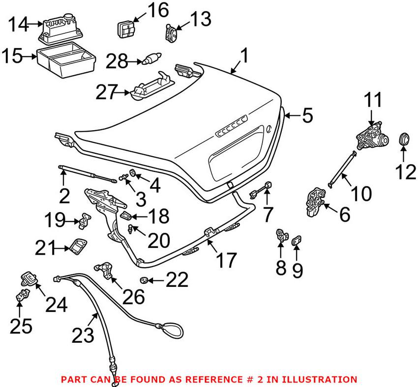 Mercedes Trunk Lift Support 1707500036