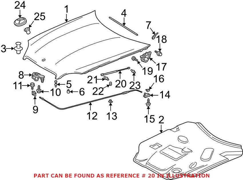 Mercedes Hood Lift Support 1708800229