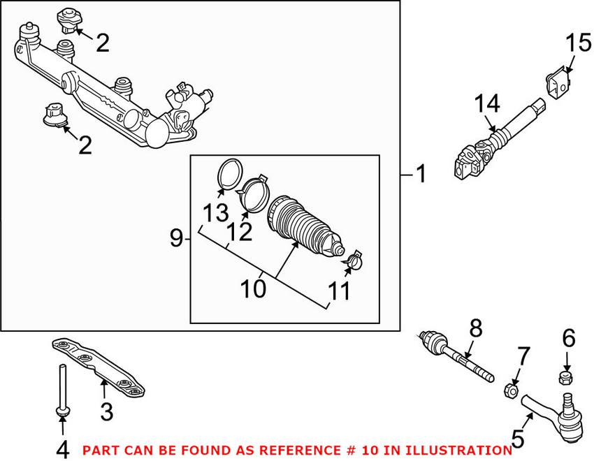 Mercedes Tie Rod Boot - Front Inner 1714630096