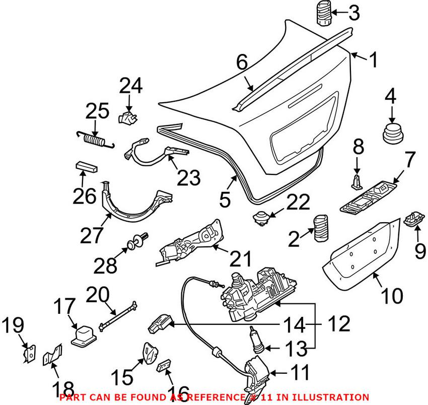 Mercedes Trunk Lock Vacuum Actuator 1717500085