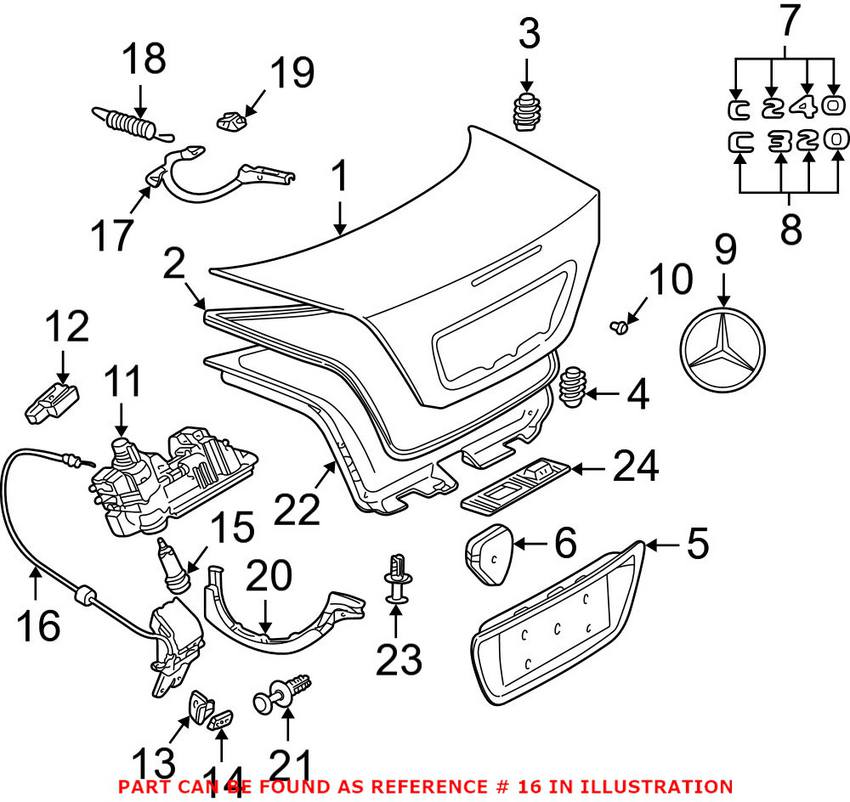 Mercedes Trunk Lock 1717500185