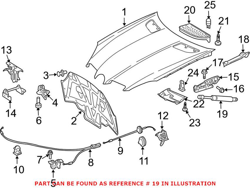 Mercedes Hood Lift Support - Driver Side 1718800129