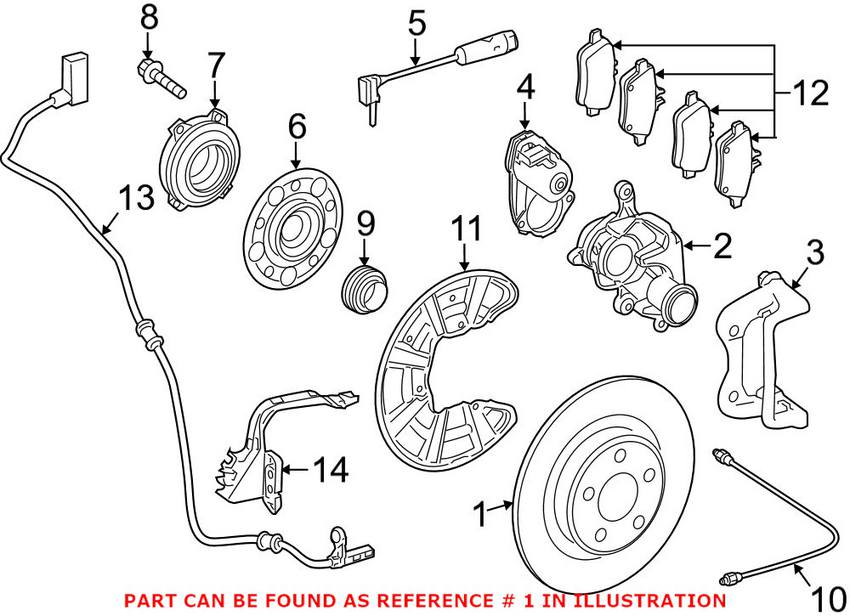 Mercedes Disc Brake Rotor - Rear (Cross-Drilled)