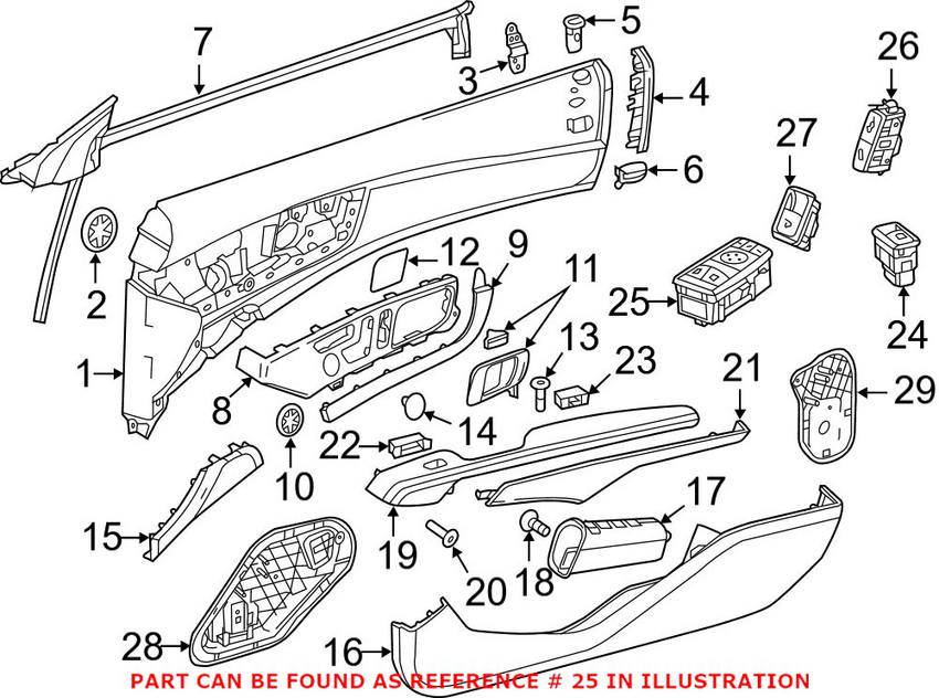 Mercedes Door Window Switch - Driver Left 17290569009107