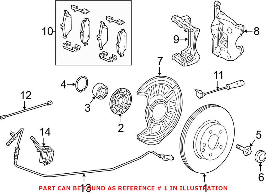 Mercedes Disc Brake Rotor - Front (Cross-Drilled)